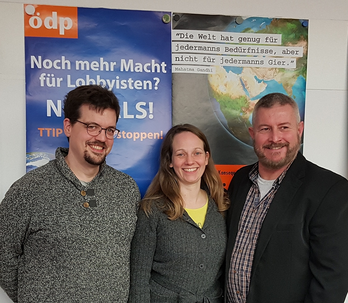 Von Links nach Rechts: David Kiening, Dr. Katharina Graunke, Wilhelm Streit (Landtagskandidat)